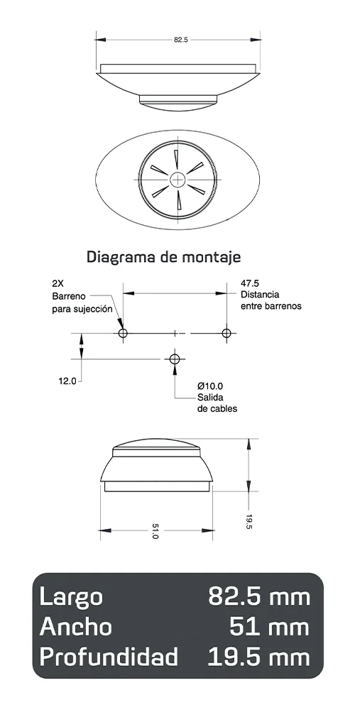 faros laterales diagrama series PL-10BN-SM-B