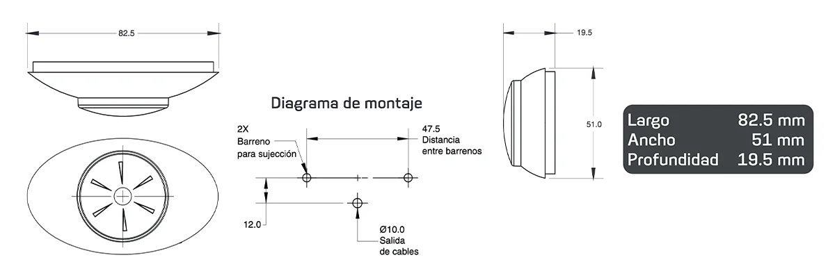 faros laterales diagrama series PL-10BN-SM-B