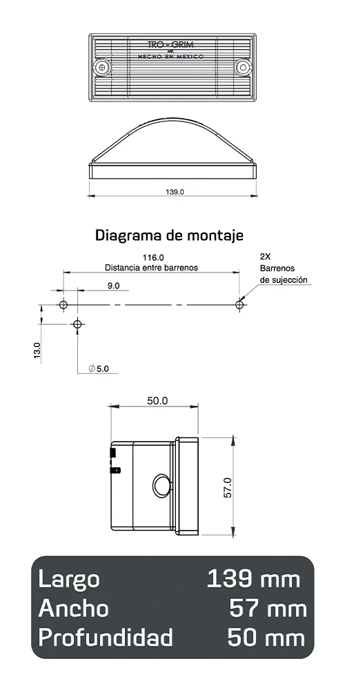 faros laterales diagrama series PL-155cr-e