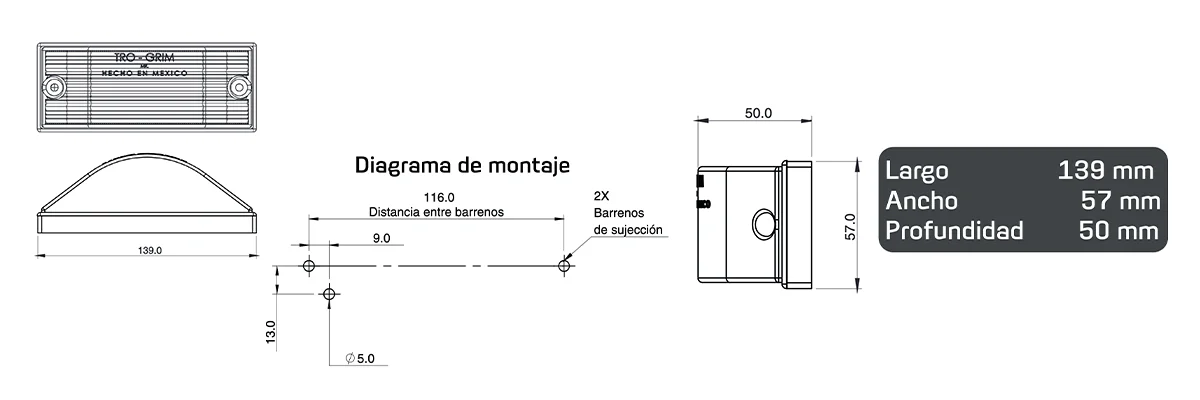 faros laterales diagrama series PL-155CR-E