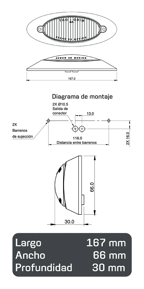 faros laterales diagrama series PL-15cr-sm