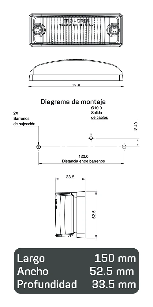 faros laterales diagrama series PL-154