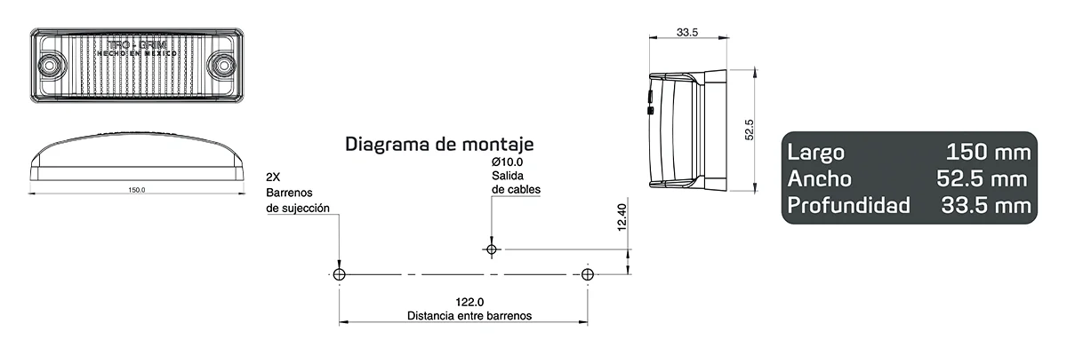 faros laterales diagrama series PL-154