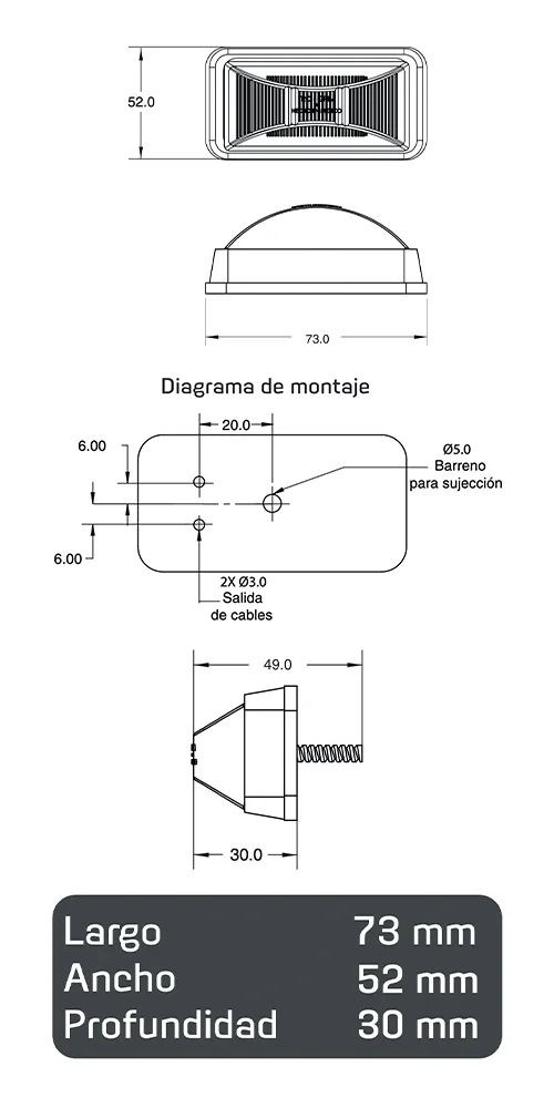 faros laterales diagrama series PL-157