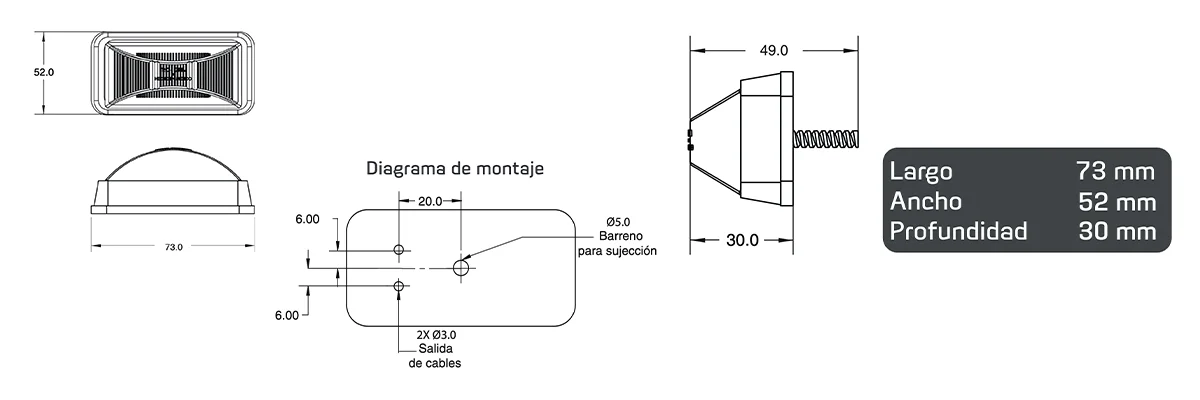 faros laterales diagrama series PL-157