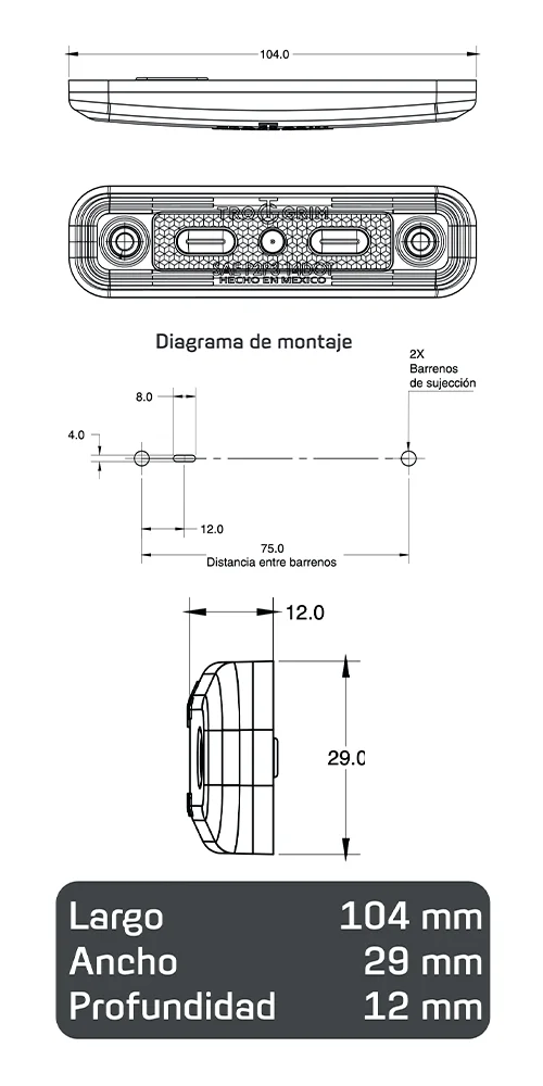 faros laterales diagrama series PL-163