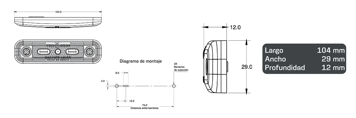 faros laterales diagrama series PL-163