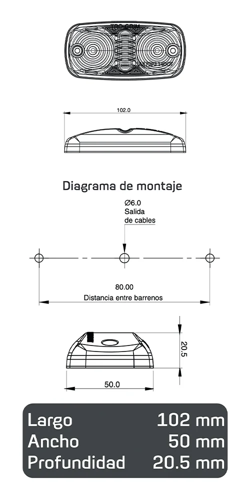 faros laterales diagrama series PL-168