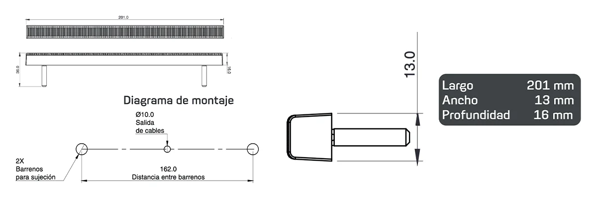 faros laterales diagrama series PL-170bb-sm