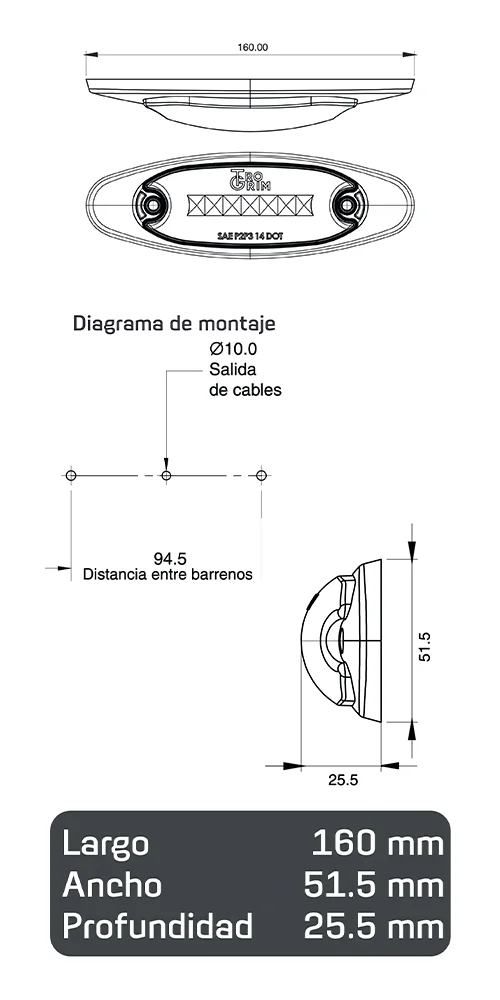 faros laterales diagrama series PL-173