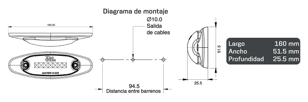 faros laterales diagrama series PL-173