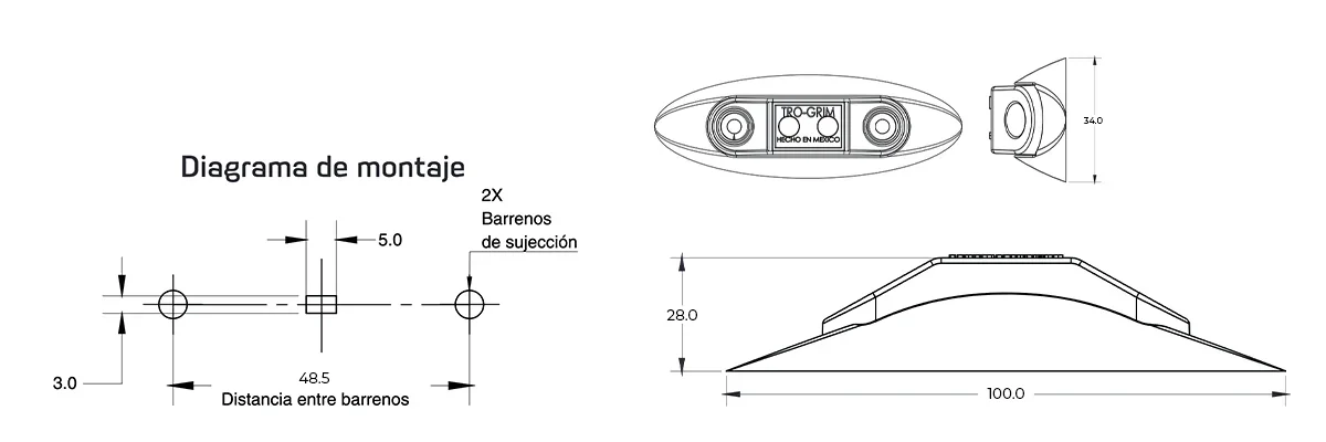 faros laterales diagrama series PL-35CR-SM