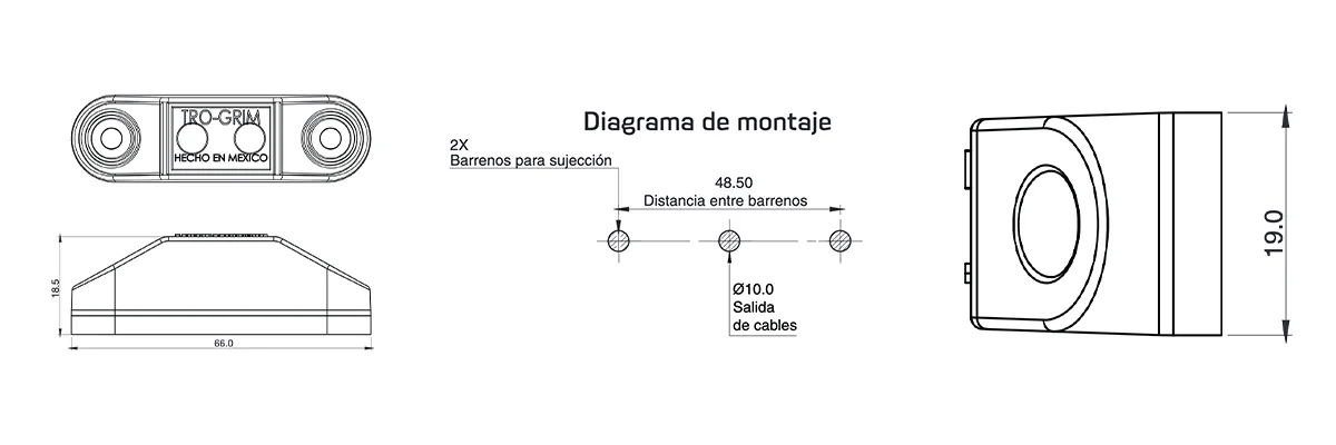 faros laterales diagrama series PL-35SB-SM