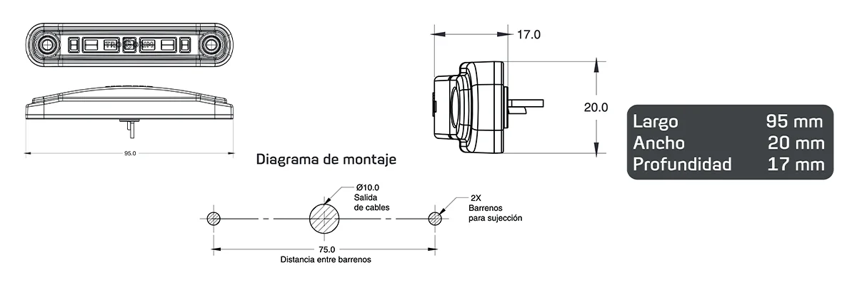 faros laterales diagrama series PL-60