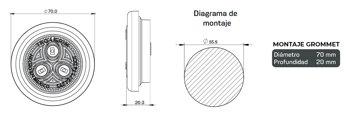 Trogrim faros diagrama series PL-241-SM