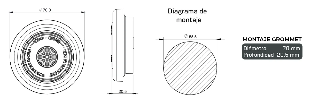 Trogrim faros diagrama series PL-241-SM