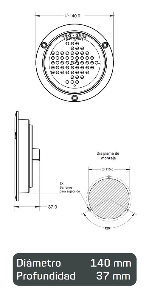 Trogrim faros DIAGRAMA SERIES PL-243CR flechas