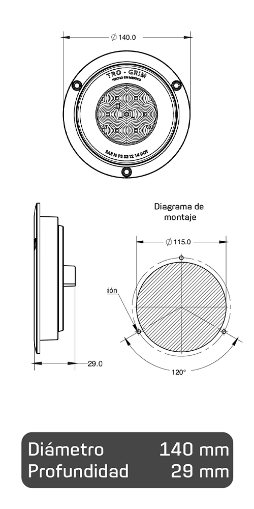 Trogrim faros DIAGRAMA SERIES PL-343CR-MF-D