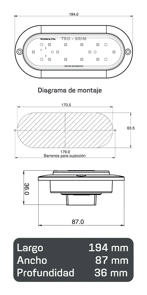 Trogrim faros DIAGRAMA SERIES PL-139CR-12