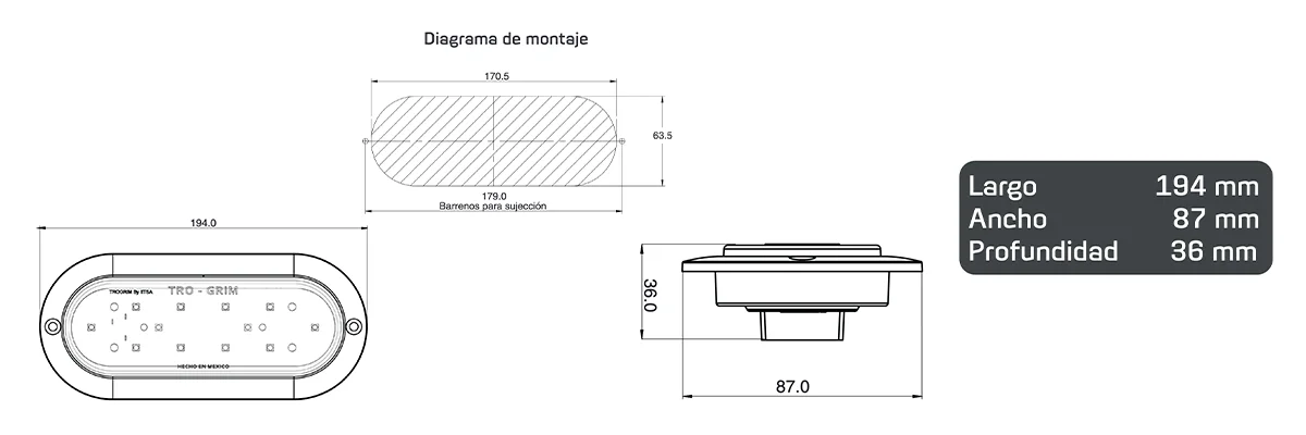 Trogrim faros DIAGRAMA SERIES PL-139CR-12