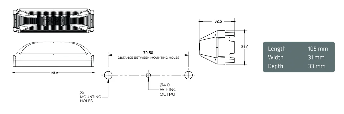 faros laterales diagrama series PL-153