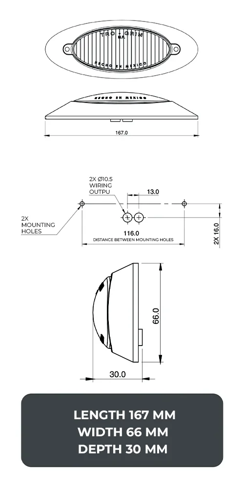 faros laterales diagrama series PL-15cr-sm