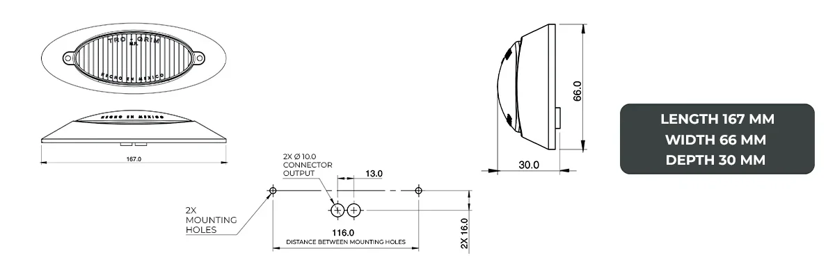 faros laterales diagrama series PL-15CR-SM