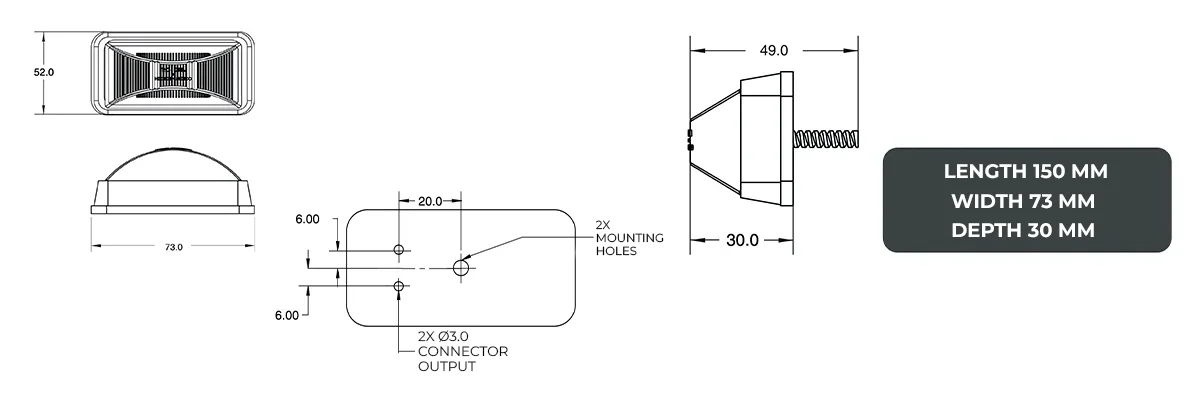 faros laterales diagrama series PL-157