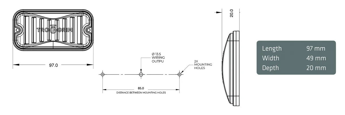 faros laterales diagrama series PL-162