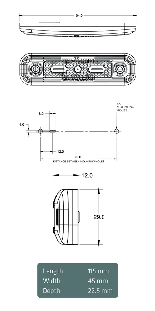 faros laterales diagrama series PL-163