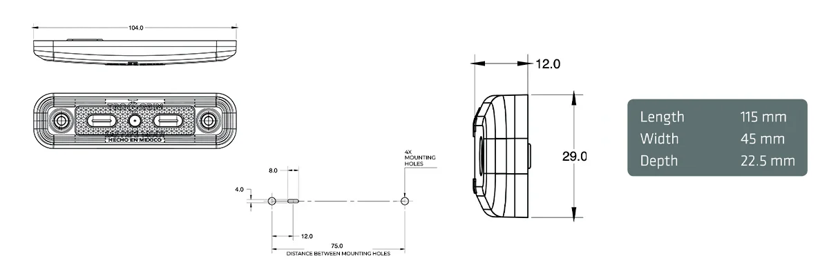 faros laterales diagrama series PL-163