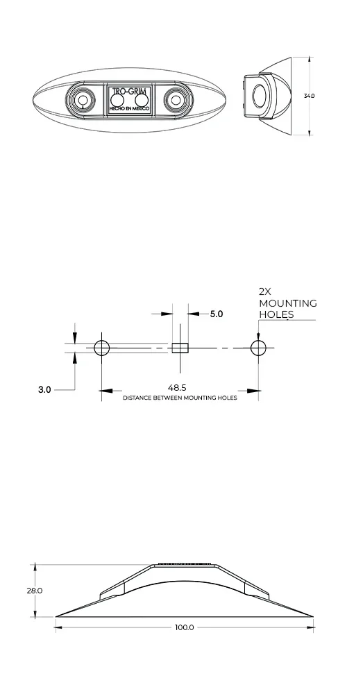 faros laterales diagrama series PL-35cr-sm