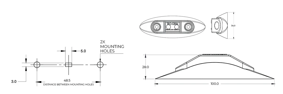 faros laterales diagrama series PL-35CR-SM