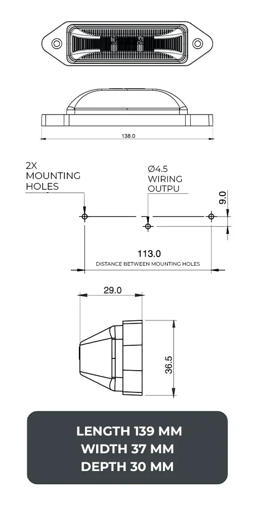 faros laterales diagrama series PL-40-SM