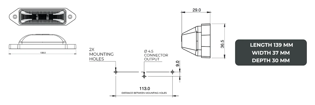 faros laterales diagrama series PL-40-SM