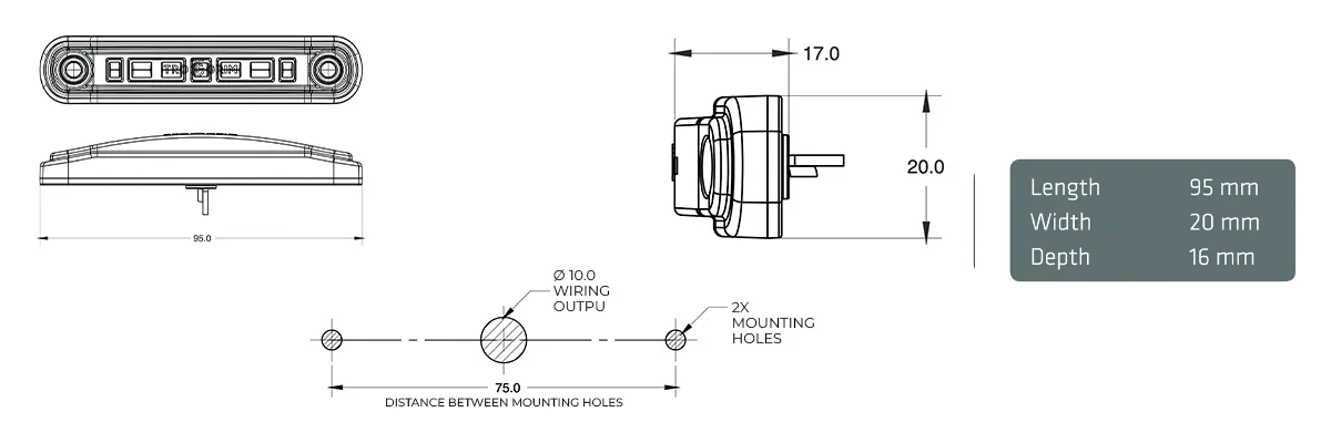 faros laterales diagrama series PL-60