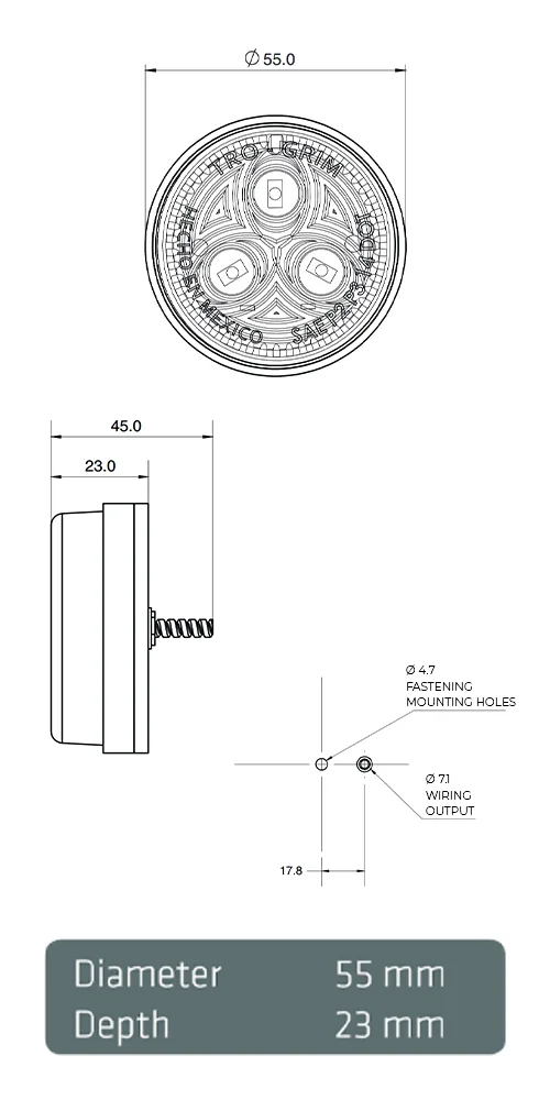 Trogrim faros diagrama series PL-159BN-LS