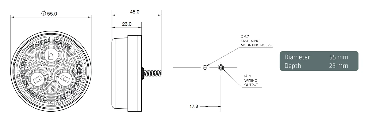 Trogrim faros diagrama series PL-159BN-LS